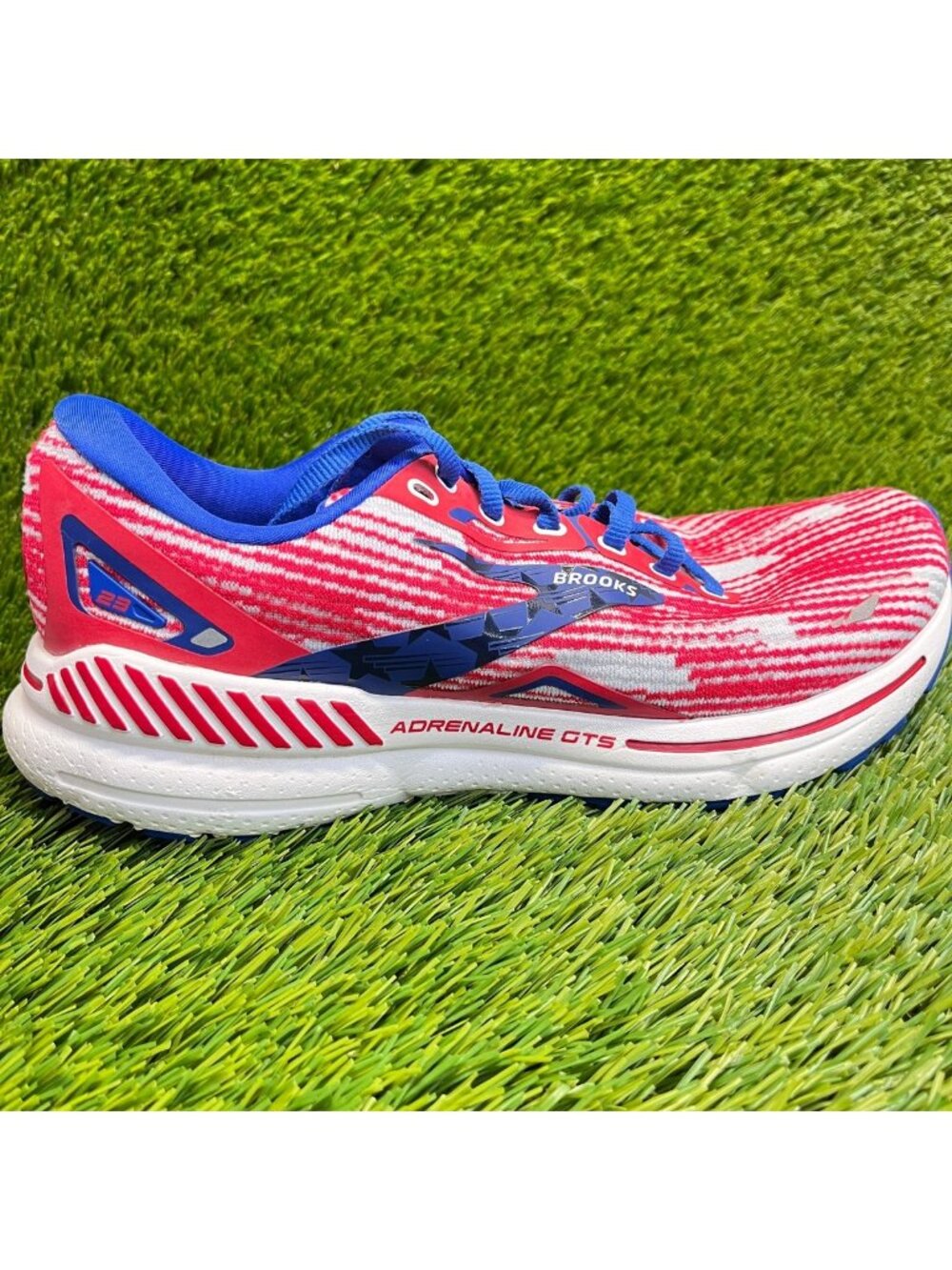 Brooks Adrenaline GTS 23 Womens Size 9 Red Blue Athletic Running Shoes Sneakers